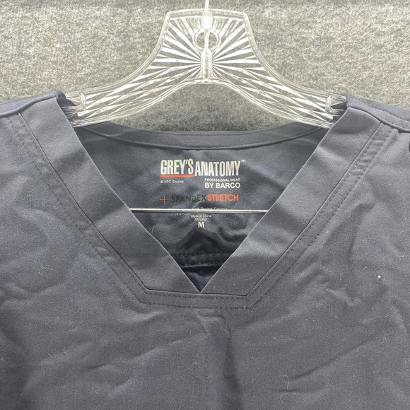 Grays Anatomy Shirt Womens Medium Blue Short Sleeve Nurse Scrub Spandex NEW - Picture 4 of 13